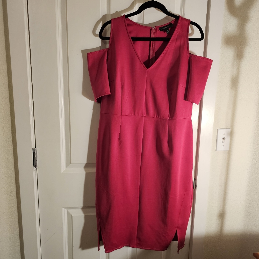 ✅️ Lane Bryant Hot Pink Cold Shoulder Dress Size 16